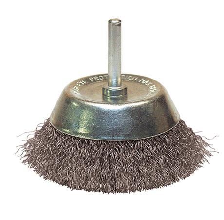 BROSSE CONIQUE D.75 / TIGE DE 6 FIL 0.30 ACIER ONDULE