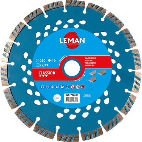 DISQUE DIAMANT SEGMENTS BRIQUE, PIERRE 125X22,23 HT 10