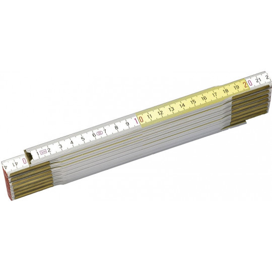 METRE PLIANT, BOIS JAUNE-BLANC 2 M - 15 MM