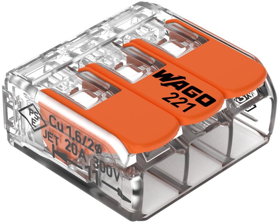 Wago Borne de raccordement avec levier Max 3x4MM²