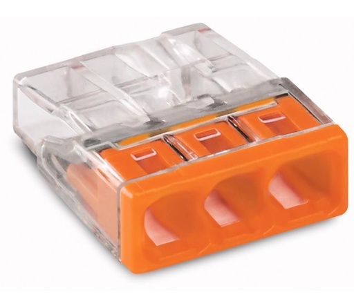 [WG-2273-203] WAGO RACCORD 3X0.5-2.5MM TRANSPARANT ORANGE