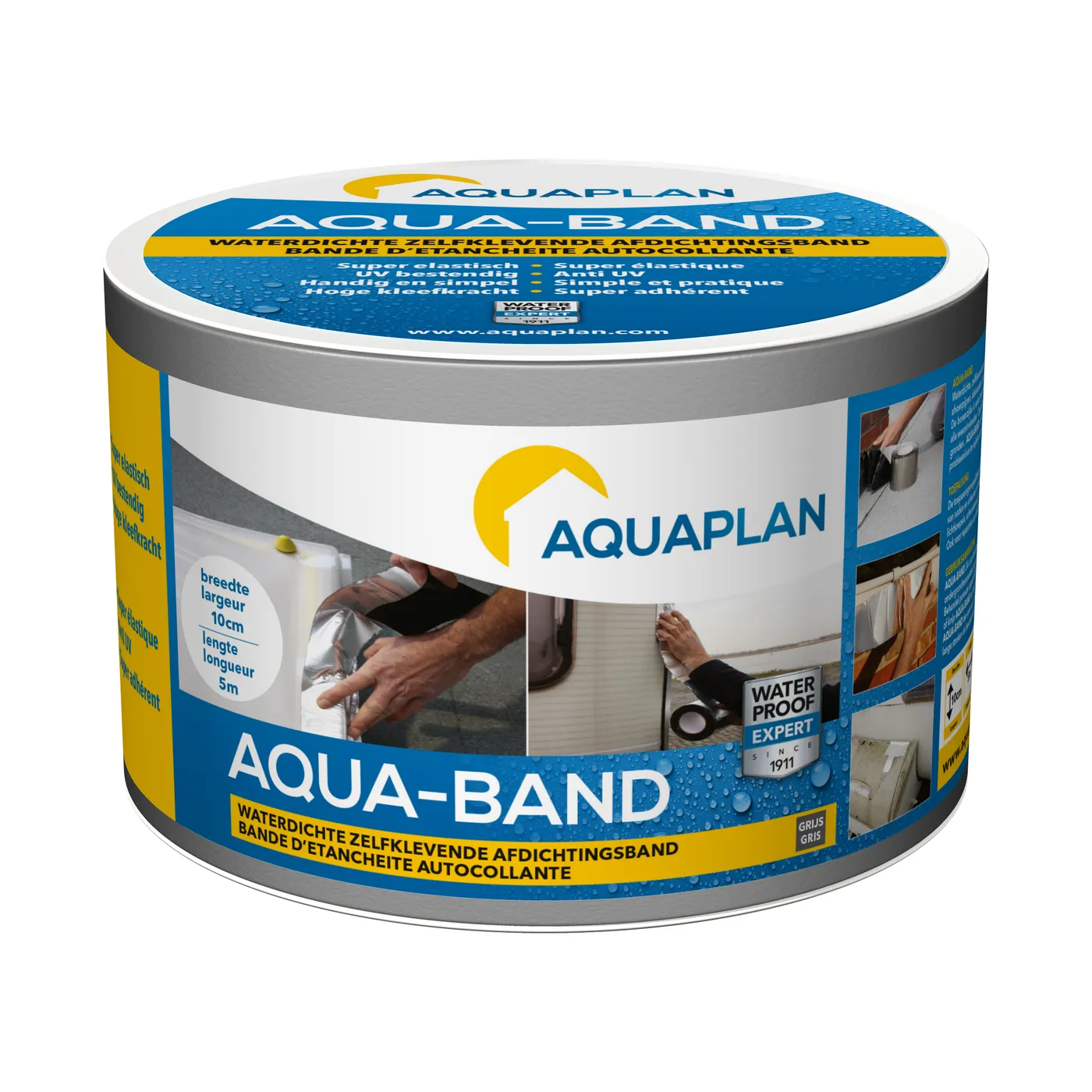 [05428701] AQUAPLAN Bande d'étanchéité autocollante Aqua-Band gris 5mx10cm