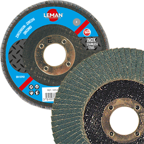 [115.120Z] LEMAN DISQUE A LAMELLES BOMBE 115X22,23 GRAIN 120 ZIRCONIUM