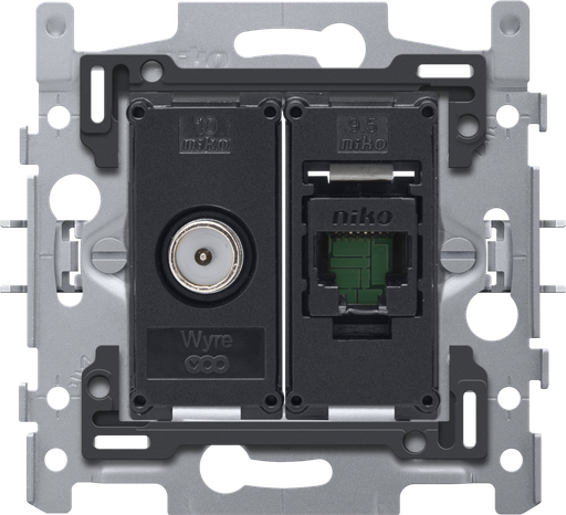 [170-65158] NIKO Socle coax + rj45 utp [170-65158]